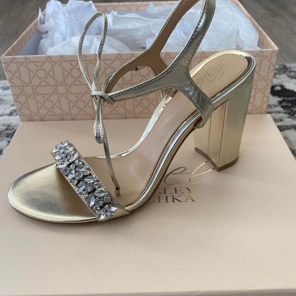 Badgley Mischka, 7.5, Gold Heels